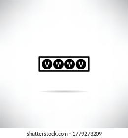 outlet plug icon vector illustration with shadow 