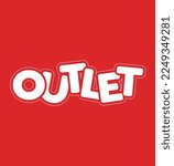 Outlet red and white. Outlet Store