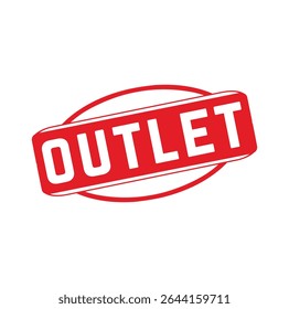 Outlet Design de carimbo de borracha. ILUSTRAÇÃO VETORIAL. 
