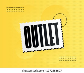 outlet sale post flyer vector