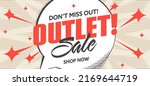Outlet sale special offer advertising banner template. Discount announcement for marketing promotion campaign vector illustration