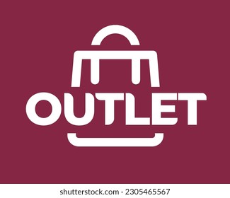 Outlet sale vector icon. shopping bag emblem