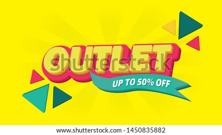 Outlet Sales Template Yellow Vector