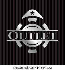 Outlet silver badge. Vector Illustration. Mosaic.