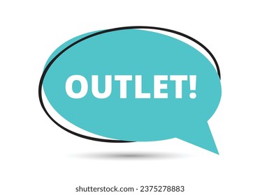 Outlet speech bubble text. Hi There on bright color for Sticker, Banner and Poster. vector illustration.