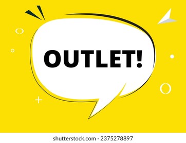Outlet speech bubble text. Hi There on bright color for Sticker, Banner and Poster. vector illustration.