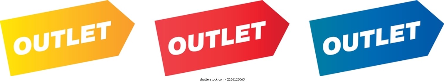 outlet tag set yellow red and blue