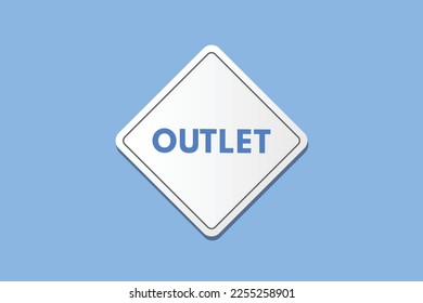 outlet text Button. outlet Sign Icon Label Sticker Web Buttons