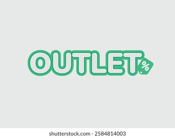 Outlet vector text. percentage label