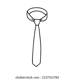 Outlibe, vector tie illustration. Hand drawn graphic design. Businessman style fashion knowledge.