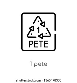 outline 1 pete vector icon. isolated black simple line element illustration from user interface concept. editable vector stroke 1 pete icon on white background