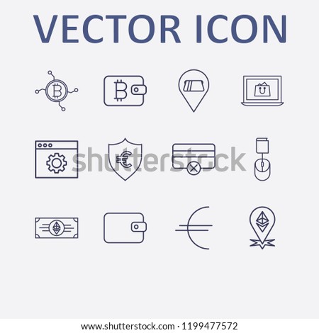 Outline 12 Banking Icon Set Online Stock Vector Royalty Free - 