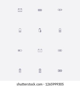 Outline 12 energy icon set. car battery,generation and charger vector illustration
