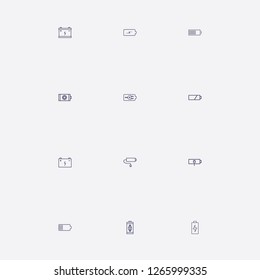 Outline 12 energy icon set. car battery,generation and charger vector illustration