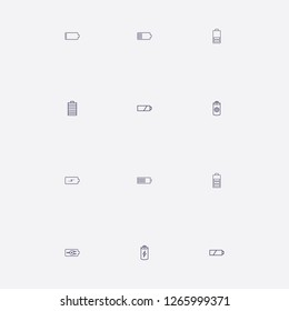 Outline 12 energy icon set. car battery,generation and charger vector illustration