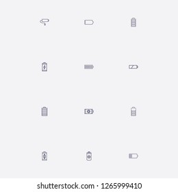 Outline 12 energy icon set. car battery,generation and charger vector illustration