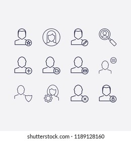 Outline 12 user icon set.  vector illustration