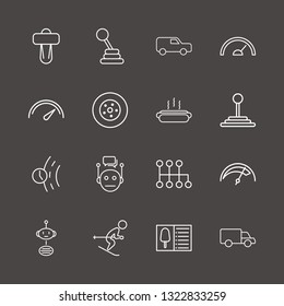 Outline 16 fast icon set. food menu, speedometer, truck and hot dog vector illustration