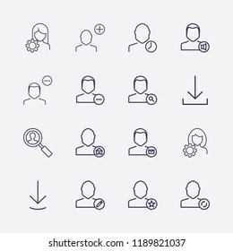 Outline 16 user icon set.Vector illustration