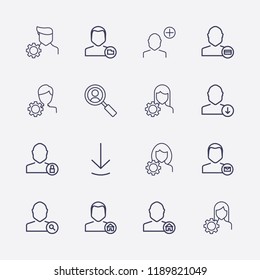 Outline 16 user icon set.Vector illustration