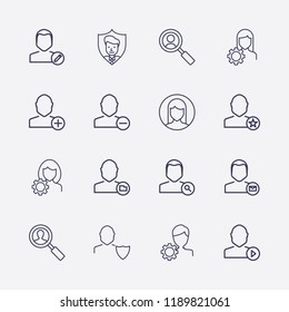 Outline 16 user icon set.Vector illustration