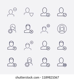 Outline 16 user icon set.Vector illustration