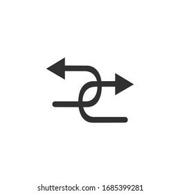 Outline 2 side directional arrow Icon, Vector Illustration, Flat pictogram icon. Stock Vector illustration isolated on white background.