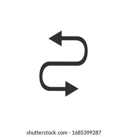 Outline 2 side directional arrow Icon, Vector Illustration, Flat pictogram icon. Stock Vector illustration isolated on white background.