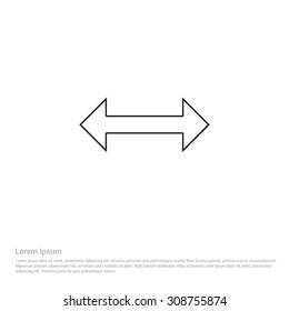 Outline 2 Way Arrow Icon Vector Stock Vector (Royalty Free) 308755874 ...