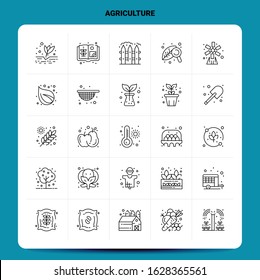 OutLine 25 Agriculture Icon set. Vector Line Style Design Black Icons Set. Linear pictogram pack. Web and Mobile Business ideas design Vector Illustration.