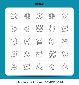OutLine 25 Arrows Icon set. Vector Line Style Design Black Icons Set. Linear pictogram pack. Web and Mobile Business ideas design Vector Illustration.