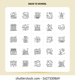 OutLine 25 Back To School Icon set. Vector Line Style Design Black Icons Set. Linear pictogram pack. Web and Mobile Business ideas design Vector Illustration.