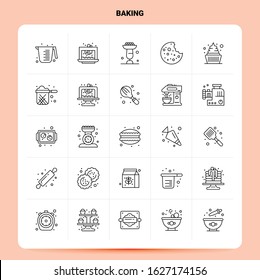 OutLine 25 Baking Icon set. Vector Line Style Design Black Icons Set. Linear pictogram pack. Web and Mobile Business ideas design Vector Illustration.