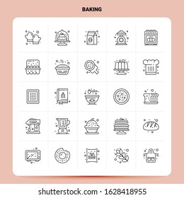 OutLine 25 Baking Icon set. Vector Line Style Design Black Icons Set. Linear pictogram pack. Web and Mobile Business ideas design Vector Illustration.