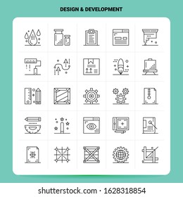 OutLine 25 Design & Development Icon set. Vector Line Style Design Black Icons Set. Linear pictogram pack. Web and Mobile Business ideas design Vector Illustration.