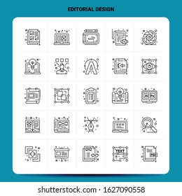 OutLine 25 Editorial Design Icon set. Vector Line Style Design Black Icons Set. Linear pictogram pack. Web and Mobile Business ideas design Vector Illustration.