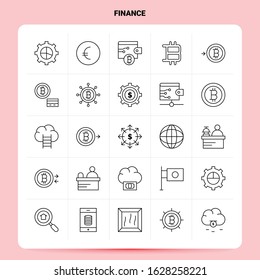OutLine 25 Finance Icon set. Vector Line Style Design Black Icons Set. Linear pictogram pack. Web and Mobile Business ideas design Vector Illustration.