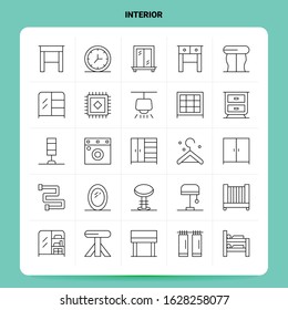 OutLine 25 Interior Icon set. Vector Line Style Design Black Icons Set. Linear pictogram pack. Web and Mobile Business ideas design Vector Illustration.