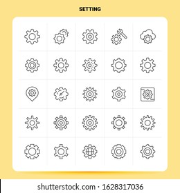 OutLine 25 Setting Icon set. Vector Line Style Design Black Icons Set. Linear pictogram pack. Web and Mobile Business ideas design Vector Illustration.