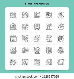 OutLine 25 Statistical Analysis Icon set. Vector Line Style Design Black Icons Set. Linear pictogram pack. Web and Mobile Business ideas design Vector Illustration.