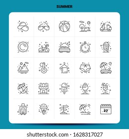 OutLine 25 Summer Icon set. Vector Line Style Design Black Icons Set. Linear pictogram pack. Web and Mobile Business ideas design Vector Illustration.