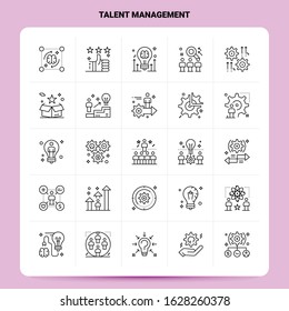 OutLine 25 Talent Management Icon set. Vector Line Style Design Black Icons Set. Linear pictogram pack. Web and Mobile Business ideas design Vector Illustration.