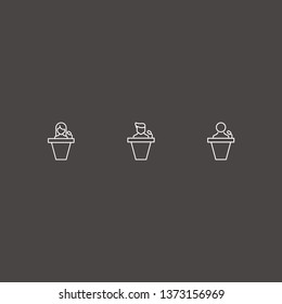 Outline 3 assistant icon set. speaker human vector illustration
