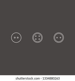 Outline 3 buttons icon set. dress button vector illustration