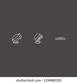 Outline 3 dent icon set. car crash vector illustration