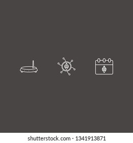 Outline 3 electronic icon set. ethereum network, router and ethereum calendar vector illustration