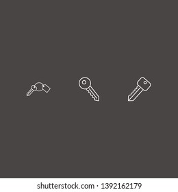 Outline 3 loan icon set. key vector illustration