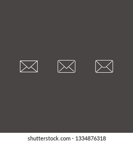 Outline 3 receive icon set. mail vector illustration