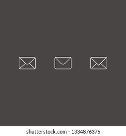 Outline 3 receive icon set. mail vector illustration