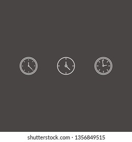 Outline 3 timer icon set. clock vector illustration